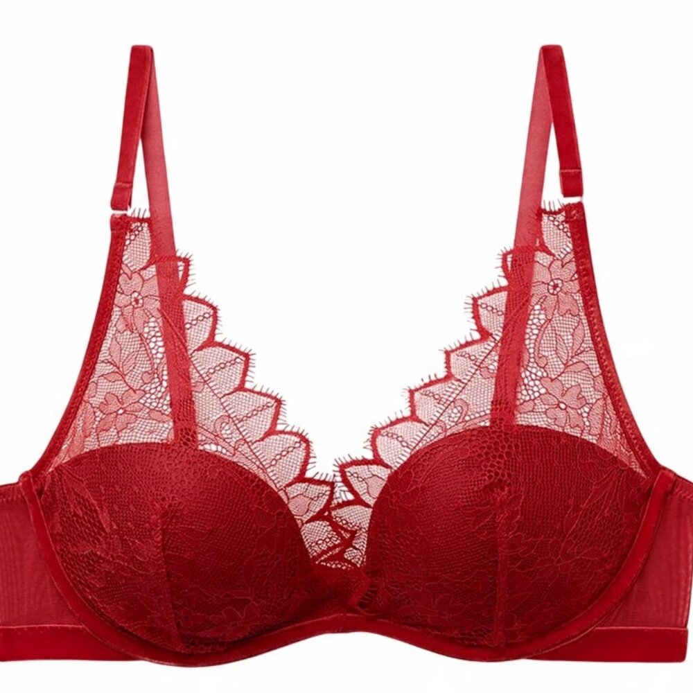 Lace red bra
